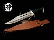 RAMBO III FIRST BLOOD เหล็ก: 8CR13MOV (ด้ามสีน้ำตาล)แนะนำสำหรับสายสะสมเท่านั้น