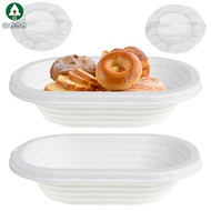 2Pcs Sourdough Proofing Basket with Cover Oval Bread Proofing Basket for Home Kitchen SHOPSBC1907