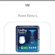 (Carton Deal) LivDry Trusty Pants Extra Adult Diapers - Size L