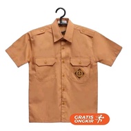 BAJU PRAMUKA ANAK SEKOLAH SD LAKI-LAKI MODEL LENGAN PENDEK MODEL KANTONG ATAS TERBARU