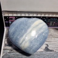 BLUE CALCITE HEART STONE Genuine Stone