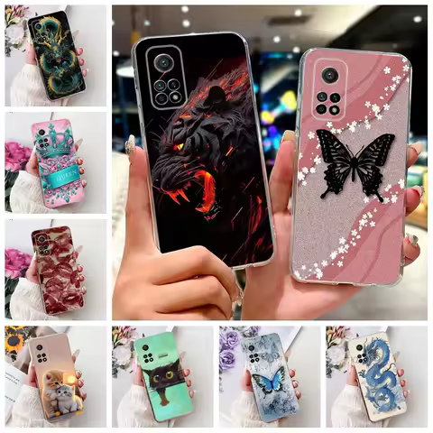 Clear For Xiaomi Mi 10T 5G Case Cover Fashion Luxury Cute Cartoon Soft Back Cover For Xiaomi Mi10T 5