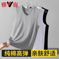 Yalu Men's Vest 100% Cotton Outer Wear Inner Wear Autumn Winter Bottoming Sports Hurdles Camisole Wi