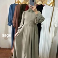 QL231 gamis midi dress lebaran terbaru midi dress crincle/baju midi