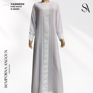 YASMEEN | Jubah Haji Umrah Jubah Muslimah Putih - Bersulam (#26001)