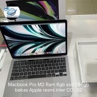 Macbook Pro M2 2022 Ram 8gb ssd 256gb 8/256 Bekas second resmi inter