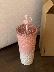 【全新免運】星巴克杯子 日落夏日大容量保溫杯 菱紋不鏽鋼吸管杯 香港現貨/預訂