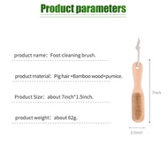 2 Sisi Sikat Amplas Kaki Kayu Batu Apung Penggosok Tumit Kaki Pedicure Wooden Stone Foot Scrubber