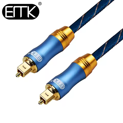 EMK Optical Cable Toslink Cable 5.1 Digital Sound SPDIF Fiber Optical Audio Cable braided jacket for