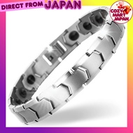 【from Japan】Mercure Germanium Bracelet Men's Stainless Steel Magnetic Purity 99.99% Cubic Zirconia【C