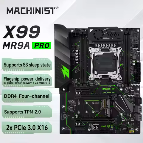 2Pcs Machinist X99 MR9A PRO Motherboard LGA2011‑3 DDR4 TPM2.0 For Xeon E5 V3 V4 DIY Workstation PC