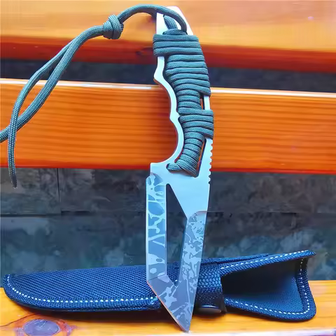 High-Quality Fixed Blade Knife with 8CR13MOV Steel, Non-Slip Handle for Tactical Camping, Survival &