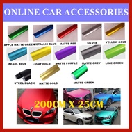 (200cm x 25cm) Satin Matte Chrome PVC Wrap Sticker Car Wrap Film Body Wrapping