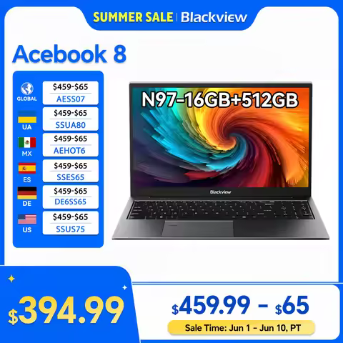 Blackview Acebook 8 Laptop 15.6'' Win 11 12th Gen Intel Core N97 processor 16GB DDR4 512GB SSD 5000m