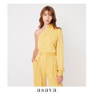 [asava ss23] Vanessa One-shoulder Blouse เสื้อผู้หญิง ไหล่เดียว แขนยาว ซิปข้าง