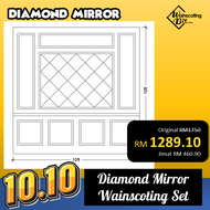 PROMO 10.10 SALES !! DIAMOND MIRROR WAINSCOTING 10 X 10 KAKI /SIAP POTONG/PS WAINSCOTING/DIAMOND MIRROR/CERMIN TEBAL