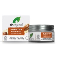 Dr Organic Moroccan Argan Oil Day Cream, for Normal and Dry Skin, Natural, Vegan, Cruelty Free, Para