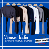 Manset India CropTop Lengan Panjang Wanita Bahan Rayon Super Dalaman Baju Muslimah Manset Cewek Leng