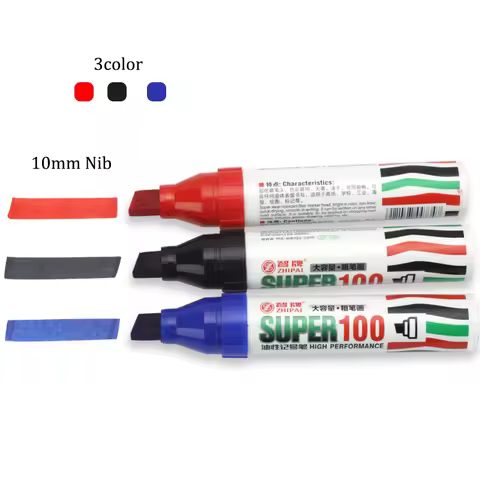 3Color Large-Capacity POP Marker,10mm Nib Oblique ,Permanent Markers,Quick Drying,Logistics Marker P