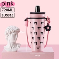 Onda แก้วสแตนเลส 700ml มีเชือกสายสะพายยาว 316 สแตนเลส เก็บความเย็น ถ้วยน้ําถ้วยกาแฟฟางแบบพกพา