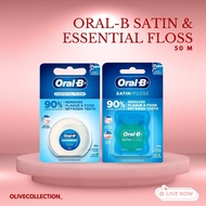 [READY 13 JAN] ORAL-B ESSENTIAL WAXED FLOSS SATIN FLOSS 50 M ORAL B ESSENTIAL WAXED DENTAL FLOSS/ OR