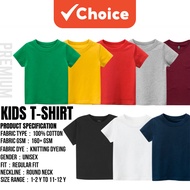 Kids T Shirt Baju Budak Lelaki Perempuan 100% Cotton Kids Tshirt Kosong Budak Boy Shirt Kid 8 Color