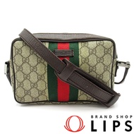 Gucci Sherry Line 單背包 162910 GG Supreme/皮革女用單肩背包
ブラウン（已使用）