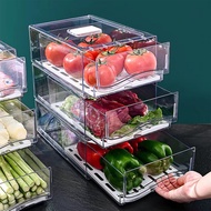 Fridge Organizer, Stackable Refrigerator Organizer Bins Reusable Food Storage Containers Fridge Draw