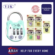 Y2K Luggage Lock 3 Digit Resettable Travel Padlock Password Lock Luggage Bag Locks Luggage Locker Ku