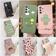 Luxury Case For Samsung Galaxy A32 4G SM-A325F Silicon Protective Case cute cartoon Cactus Astronaut Cover Samsung A32 4G A 32 A32