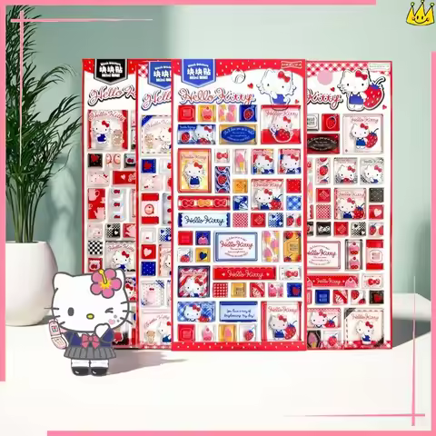 New Kawaii Hello Kitty 3D Crystal Stickers DIY Hand Account Material Decoration Stickers Phone Stati