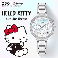 ZGO × Sanrio Hello Kitty. women watch. Stainless steel strap. Waterproof. Quartz. Diamond watch. Gif