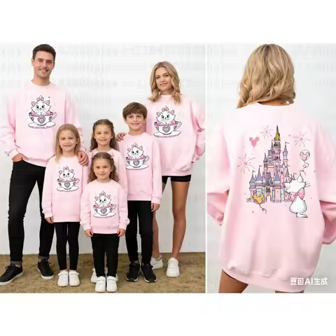 Disney Marie Cat Sweatshirt Magic Kingdom Sweatshirt, Disney Cat Sweatshirt Disney Castle Sweatshirt