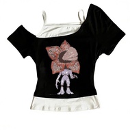 Demogorgon crop top cropped shoujo girl style summer Fairy Aesthetic Slim Fit Cute 2025 corset woman