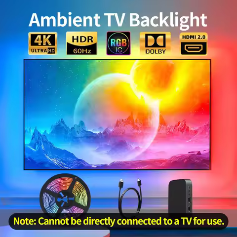 Ambient TV backlight led sync to screen 4K for 40-85 inch real-time sync LED light strip for HDMI-Co