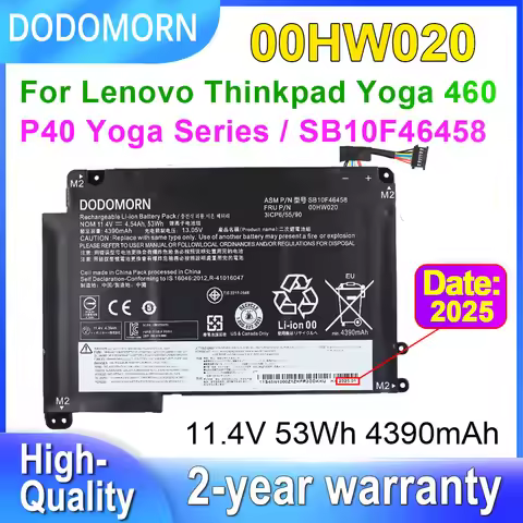00HW020 Laptop Battery For Lenovo ThinkPad Yoga 460/P40 Yoga 20GQ 00HW021 SB10F46458 SB10F46459 11.4