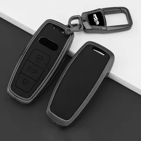 Zinc Alloy Leather Car Key Case for Audi Q8 RSQ8 A6 C8 S6 RS6 A7 S7 RS7 A3 8Y A8 D5 4N RS E-tron GT 
