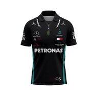 Full 3D Fashion round neck T-shirt Size XS-3XL Petronas Mercedes F1 AMG White Editon POLO t SHIRT