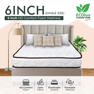 (FREE SHIPPING) ECOlux - 6 Inch HD Comfort Mattress | Single Size | Tilam Bujang | Tilam Asrama