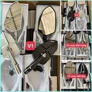 Glass-Rearview Mirror H2c Model H-view V2 cnc Aluminum Genuine White Glass)