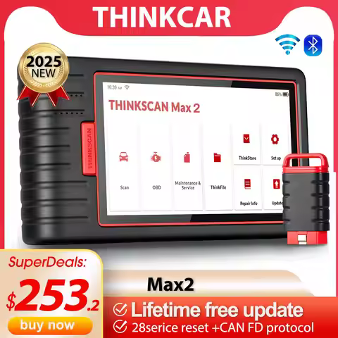 ThinkCar THINKSCAN MAX 2 obd2 code reader scanner Full System with VIN Scan ECU Coding/A/F Reset aut