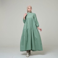 SABINA GREEN SAGE MUSLIM DRESS/ Wanita MUSLIM DRESS/