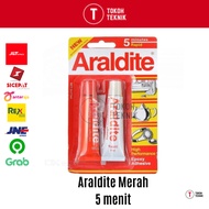 MERAH ARALDITE RED IRON GLUE / MULTI-PURPOSE EPOXY GLUE 5 MINUTES RAPID