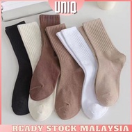READY STOCK UNIQ Ultimately Beautiful 1 Pair Plain Brown Series Sock Crew Socks Women Stocking Stoki