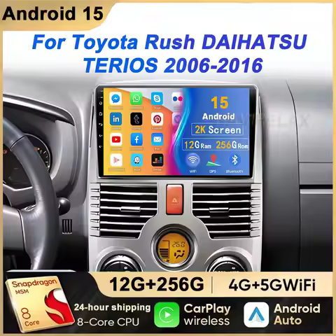 Android 15 Carplay For Toyota Rush DAIHATSU TERIOS Multimedia Car GPS Player Navigation Touch Screen