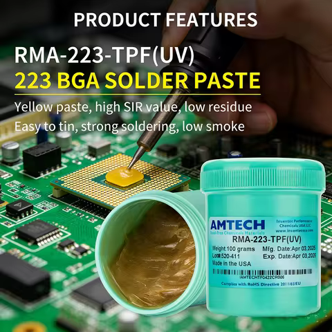 Original AMTECH 10cc Solder Flux Paste Lead-Free & No-Clean for Repairing Soldering Welding Flux