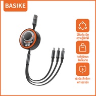 Basike 60W สายชาร์จเร็ว 3in1 สายชาร์จ Micro USB/Type-C/iPhone สายชาร์จ 3หัว สายชาร์จไอโฟน สายชาร์จเร