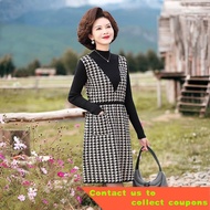 New Mom Fashionable Dress Middle-Aged Women's Clothing Mid-Length Sweater Middle-Aged and Elderly Autumn Clothing Temper