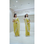 beautiful Designer Saree on Tibby silk Febric with Thred & Sequnce work and Blouse on also Tibby Sil