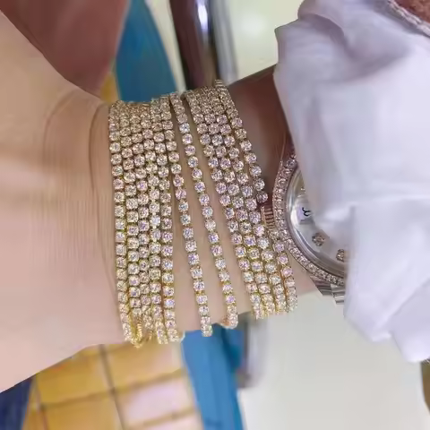 20Pcs Sparkly zircon pave cz bracelets shinning crystal tennis chain women's bracelet fine jewelry